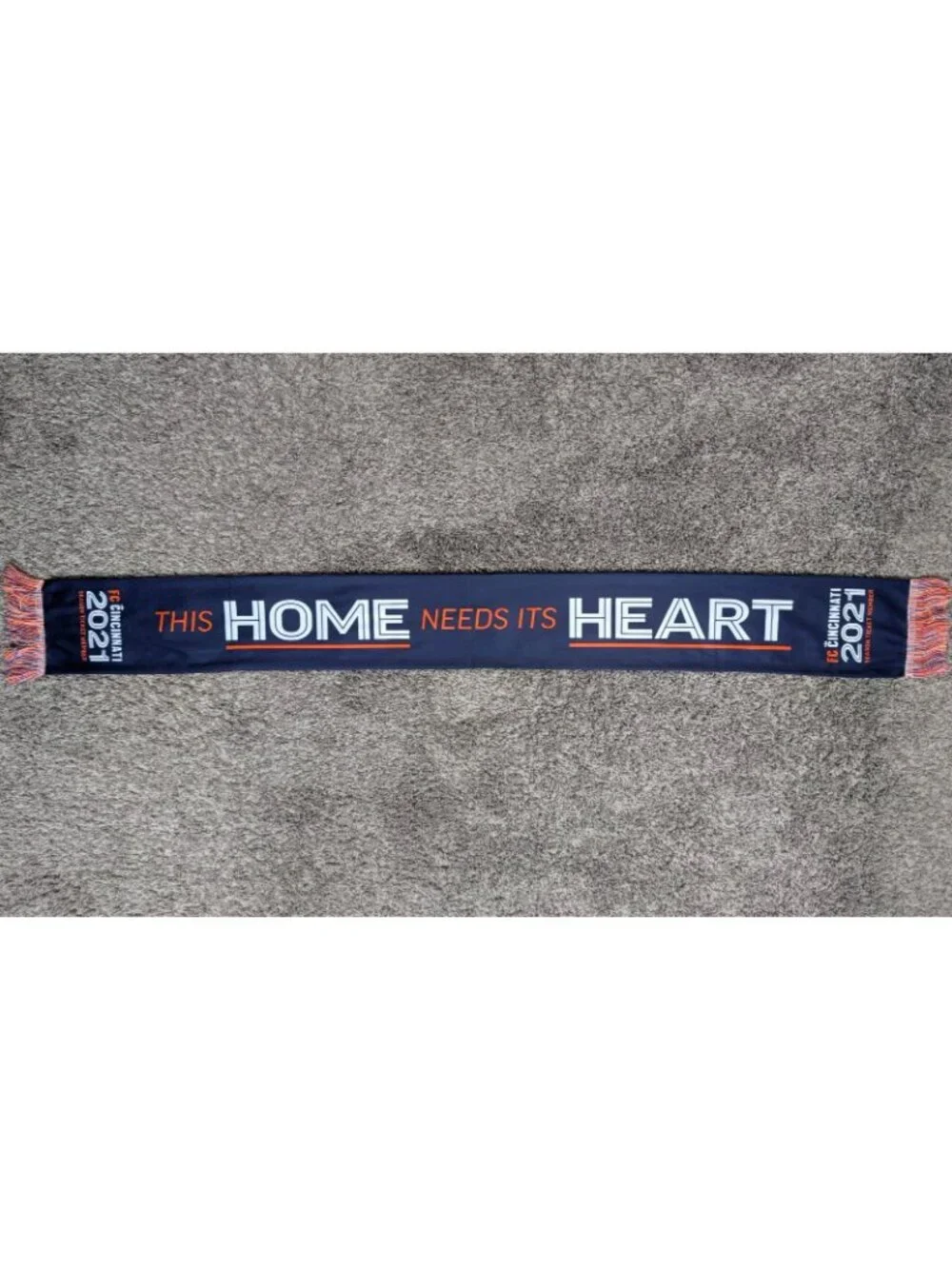 FC Cincinnati 2021 Inaugural Season Scarf This Home Needs It's Heart MLS Soccer